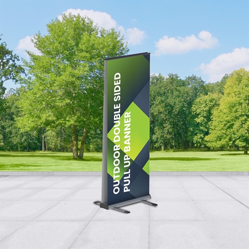 Show details for Outdoor Double Sided Pull Up Banner
